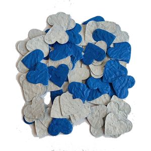 Zaadconfetti van Groei papier Hartjes Donkerblauw - gender reveal - geboorte - confetti - zaad - papier - bloem -