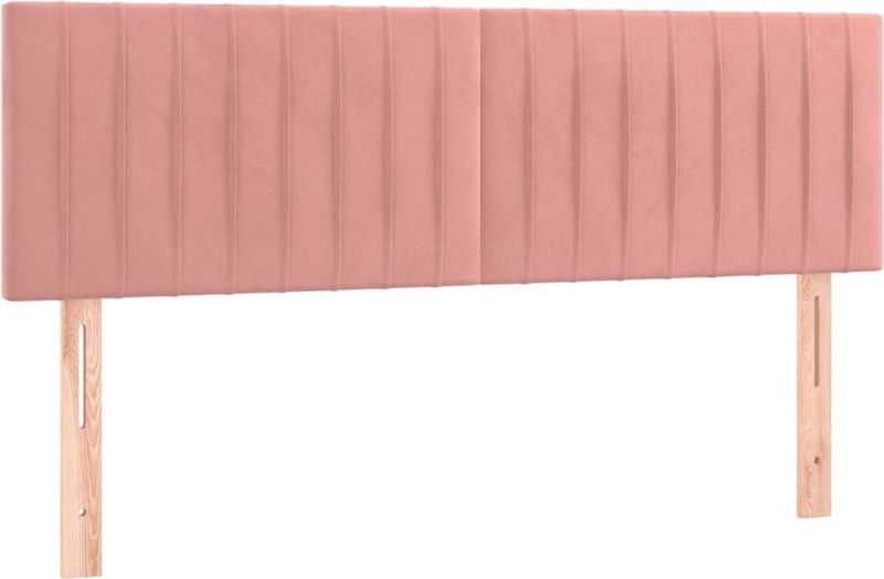vidaXL - Hoofdborden - 2 - st - 72x5x78/88 - cm - fluweel - roze