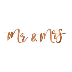 Partydeco - Banner MR / MRS Rose Gold