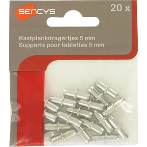 SENCYS kastplankdrager 5mm vernikkeld metaal 20 stuks