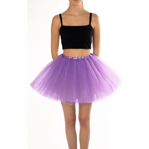 KIMU® Tutu Lila Tule Rokje - Maat XS S - 140 146 152 158 164 - Licht Paars Petticoat Rok Dames - Onderrok Ballerina Meisje Elfje Festival