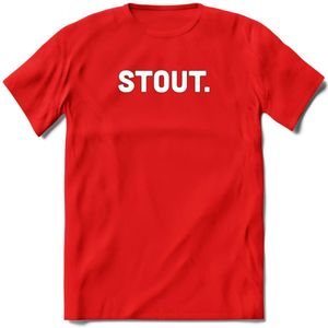 Stout Bier T-Shirt | Unisex Kleding | Dames - Heren Feest shirt | Drank | Grappig Verjaardag Cadeau tekst | - Rood - S