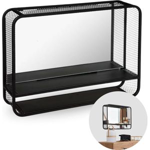 Atmosphera Créateur d'intérieur - Metalen plank - Spiegel - Zwart - Modern - Wandspiegel