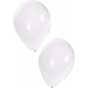 Bellatio Decorations ballonnen - 20 stuks - wit - 27 cm - helium of lucht - verjaardag / versiering