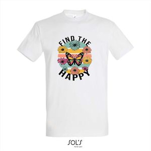 T-shirt Find the happy - T-shirt korte mouw - Wit - 4 jaar