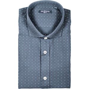 Pre End heren overhemd - heren blouse - lange mouw - 100506 - Gunther - blauwe print - maat L