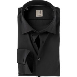 Seidensticker shaped fit overhemd - mouwlengte 7 - zwart - Strijkvrij - Boordmaat: 43