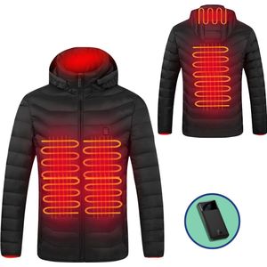 KingsPower Heated Jacket XXXL Unisex - Incl. Powerbank - Elektrisch Verwarmde Winterjas van Licht Polyester - Waterafstotend en Winddicht