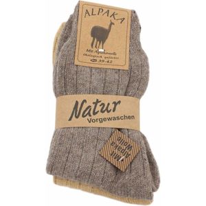 Without Lemon - Alpaca sokken - 2 Paar - Unisex - Beige - Maat: 43-46 - Winter - Zacht & Warm - Comfort - Premium - Kerst - Cadeau