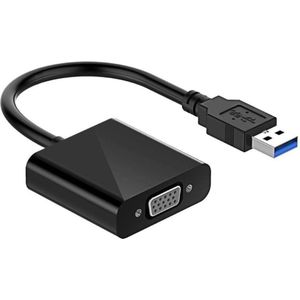 USB 3.0 naar VGA adapter - Full HD 60Hz - Werkt niet op USB 2.0 - 0,20 meter - Zwart