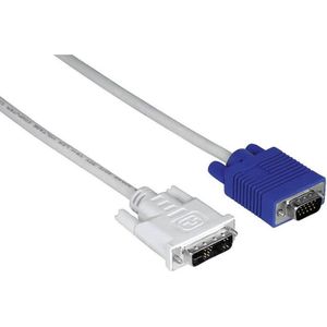 Hama DVI / VGA Adapterkabel DVI-A 12+5-polige stekker, VGA 15-polige stekker 1.80 m Grijs 45075 Schroefbaar DVI-kabel