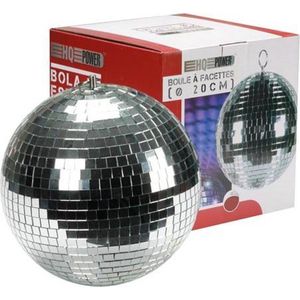 HQ-Power Disco spiegelbol Ø 20 cm, spectaculaire lichteffecten voor feestjes, veilig ophangsysteem en facetglas, dansvloer accessoire voor disco en meer