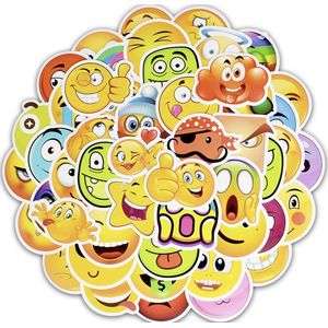 Smiley Stickers | Emoji Stickers | Grappige Gezichten | Emoticons | 50 Stickers - voor laptop, ipad, telefoon, schrift, muur etc.