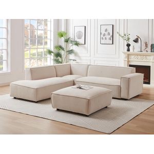 Pascal Morabito - BORORE - Hoekbank - Beige - Ribfluweel