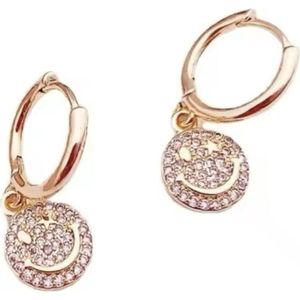 Oorbellen smiley strass