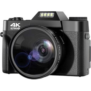 Vlog Camera Voor Beginners - Handycam Met Groothoek- en Macrolens - Camcorder 16x Digitale Zoom - 4K