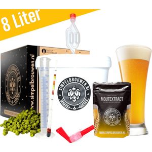 SIMPELBROUWEN® - Simpel Weizen 8L Bierbrouwpakket - Zelf bier brouwen pakket - Startpakket - Gadgets Mannen - Cadeau - Cadeau voor Mannen en Vrouwen - Bier - Verjaardag - Cadeau voor man - Verjaardag Cadeau Mannen