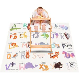 Speelmat voor baby's, opvouwbaar, kinderstoel, vloermat, 130 cm, antislip, grote onderlegger, vloerbescherming voor kinderstoel, splat/kinderstoel, spatmat voor kinderen, baby's, peuters