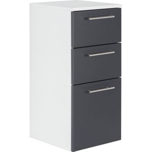 Badkamerkast Ivar Antraciet Wit - MDF - Breedte 35.2 cm - Hoogte 75 cm - Diepte 36.8 cm