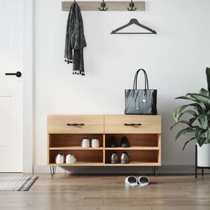 The Living Store Schoenenkast - Sonoma eiken - 102 x 35 x 55 cm - Duurzaam materiaal
