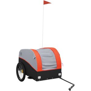 vidaXL-Fietstrailer-45-kg-ijzer-zwart-en-oranje