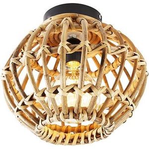 QAZQA canna - Landelijke Plafondlamp - 1 lichts - Ø 25 cm - Naturel - Woonkamer | Slaapkamer | Keuken