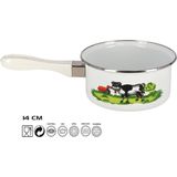 Steelpan - Ø14 cm - geglazuurd - alle warmtebronnen - model Koe