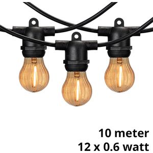 Lybardo lichtsnoer buiten - Lichtslinger - 10 meter inclusief 12 amber LED pumpkin lampjes 0.6 watt | IP54 waterdicht