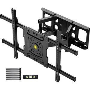 Kantelbare TV-beugel met dubbele arm voor 37-75 inch platte en gebogen tv/monitor tot 60 kg TV-beugel Muur TV-muurbeugel Max. VESA-600 x 400 mm