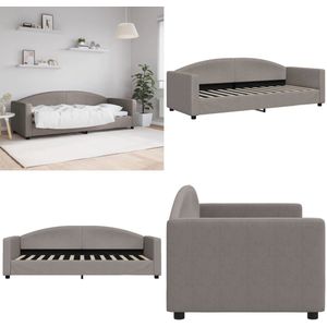 vidaXL Slaapbank 80x200 cm stof taupe - Slaapbank - Slaapbanken - Bankbed - Logeerbed