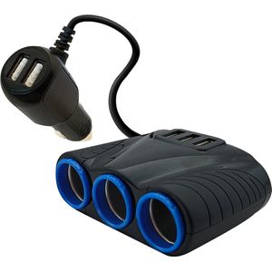 Orbit Electronic Auto Sigarettenaansteker Splitter 12/24V - 5x USB Poorten 3.1A - 3x 12V Sigaretten aansluitingen - Sigarettenaansteker Verdeler - SIG05USB - Zwart