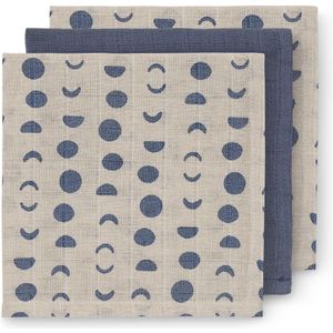 Burp Cloths Moonlight Blue Pack of 3 - Hydrophilic Cotton - 31 x 31 cm hydrofiele washandjes