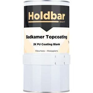 Holdbar Badkamer Topcoating Hoogglans 1 kg - Badkamerverf - Transparant - Glashelder - Tegelverf - Waterdichte Badkamer verf - Ook Toepasbaar in douchecel - Gemakkelijk te reinigen - Mat- Zijde- en Hoogglans - 2 Componenten
