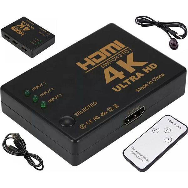 Splitter HDMI 4K HDMI Switch Aluminium Répartiteur HDMI 1 Entrée 2 Sorties  Af