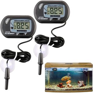 Digitale aquariumthermometer met lcd-display en zuignap - nauwkeurige temperatuurmeting voor aquarium, reptielen, incubator - set van 2 .