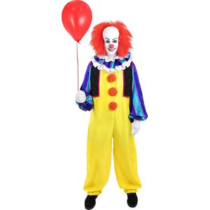 FUNIDELIA Pennywise Kostuum - IT Kostuum Clown voor Mannen - Maat: S - Geel