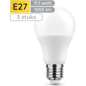 Technik E27 LED Lamp 11.1W - 1055lm - 6000K - Daglicht Wit - LED Globe A60 - Vervangt 75W Halogeen Gloeilamp - 3 stuks
