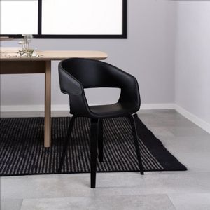 Giga Living Eetkamerstoel Sanda - Zwart PU Leer - Zithoogte 45cm - Set van 2