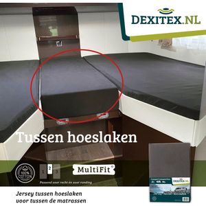 Dexitex tussen hoeslaken Antraciet 35-50 cm breed en lengtes 130-145 cm lang/lengtebedden