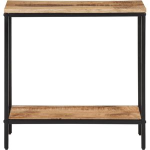 The Living Store Wandtafel 70x35x70 cm massief ruw mangohout - Wandtafel - Haltafel - Mango Wood - Industrieel Design - Houten Meubels