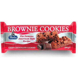 6 Verpakkingen Merba Brownie Cookies á 200 gram - Voordeelverpakking Snoepgoed