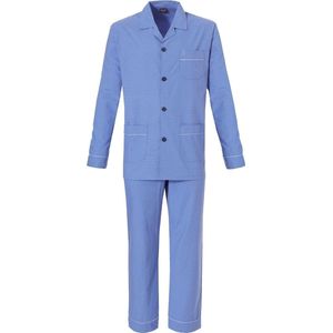 Robson Heren pyjama met gulp - knoopsluiting Martin - 54 - Blauw