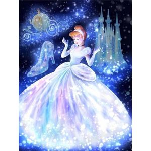Diamond painting Prinses Cinderella 30X40 voor volwassenen en kinderen volledig pakket