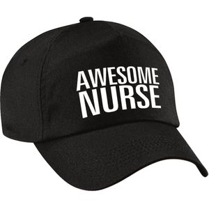 Awesome nurse pet / cap zwart voor dames - baseball cap - cadeau petten / caps