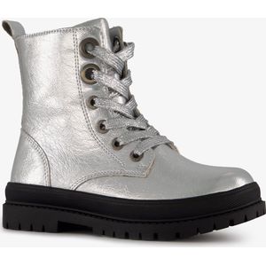 Blue Box meisjes veterboots zilver - Maat 26 - Uitneembare zool