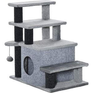 Kattentrap - Krabpaal - Kattenkrabpaal - Huisdierentrap - Hondentrap - Trapje - Opstapje - 60 x 40 x 66 cm