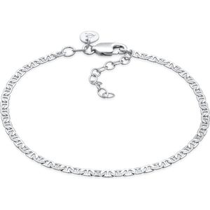 Elli PREMIUM Dames Armband Dames Barbell Ketting Verstelbaar Basic Minimal Trend in 925 Sterling Zilver Verguld