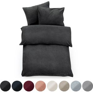 Blumtal Dekbedovertrek Set Teddy Fleece - 260 x 220 cm - 2 Kussenslopen 50 x 75cm - Antraciet