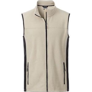 James and Nicholson Heren Workwear Fleece Bodywarmer (Steen/Zwart)