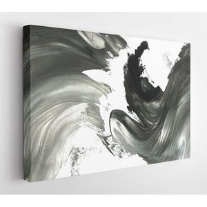 Abstract ink background. Marble style. Black and white paint stroke texture. Macro paste macro image. Wallpaper for web and game design. Drywall mud art. Plastered paint on paper. - Modern Art Canvas - Horizontal - 524344453 - 50*40 Horizontal